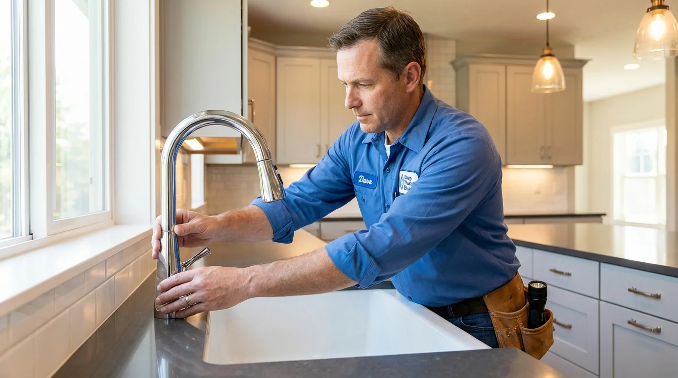 Kitchen faucet installation by Johns Plumbing LLC in Enon